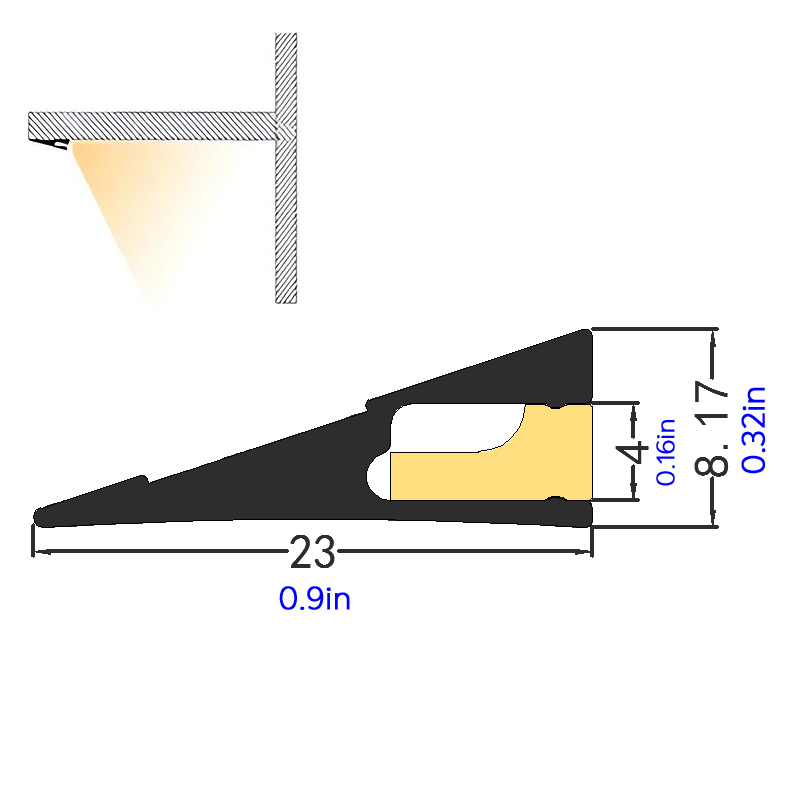 45 Degree Bias Lighting Low Profile Under Counter LED Strip Bar Ultra Thin 45 Degree Bias Lighting Low Profile Under Counter LED Strip Bar Ultra Thin